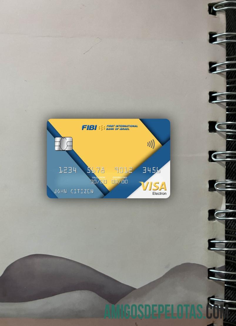 Israel Primeiro Banco Internacional Visa Electron Cartão Photolook Front exemplo real
